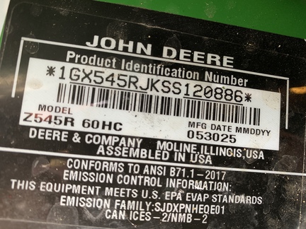 Photo of 2025 John Deere Z545R