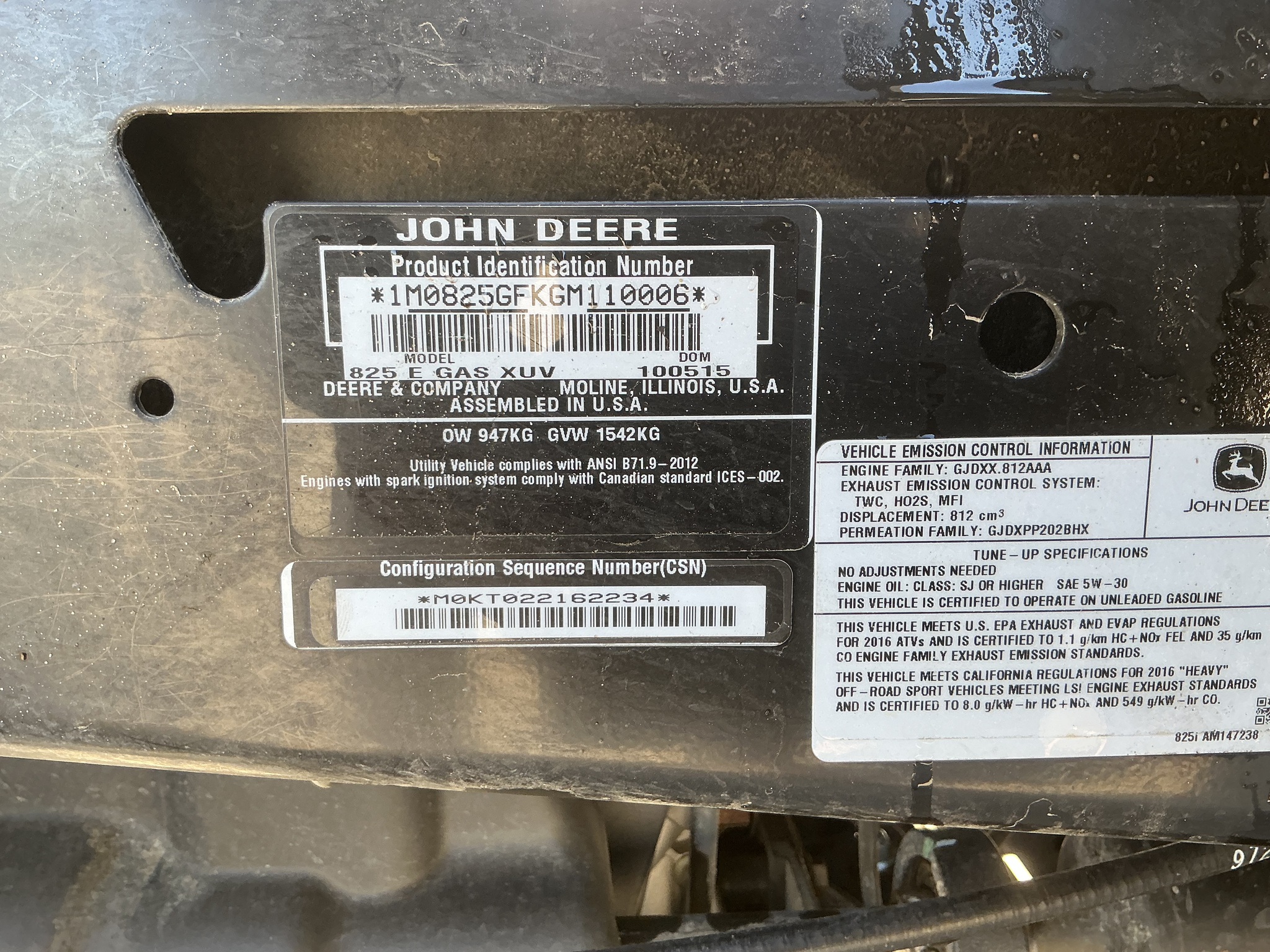 2015 John Deere XUV 825I S4 Image 5