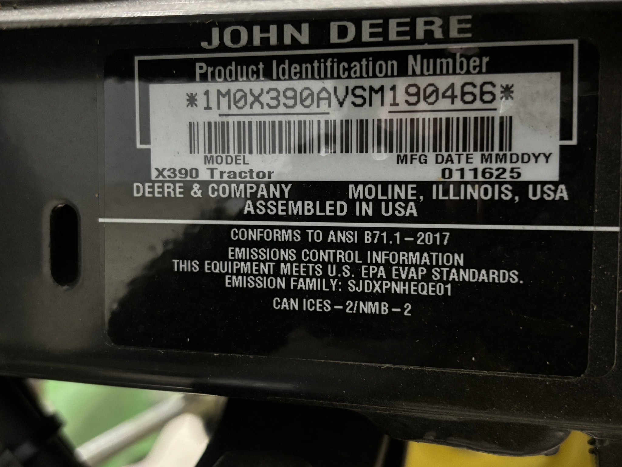 Used 2025 John Deere X390 Lawn & Garden Tractors at Koenig Equipment in Botkins, OH - PhotoXL13