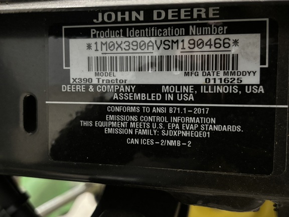 Used 2025 John Deere X390 Lawn & Garden Tractors at Koenig Equipment in Botkins, OH - Photo13