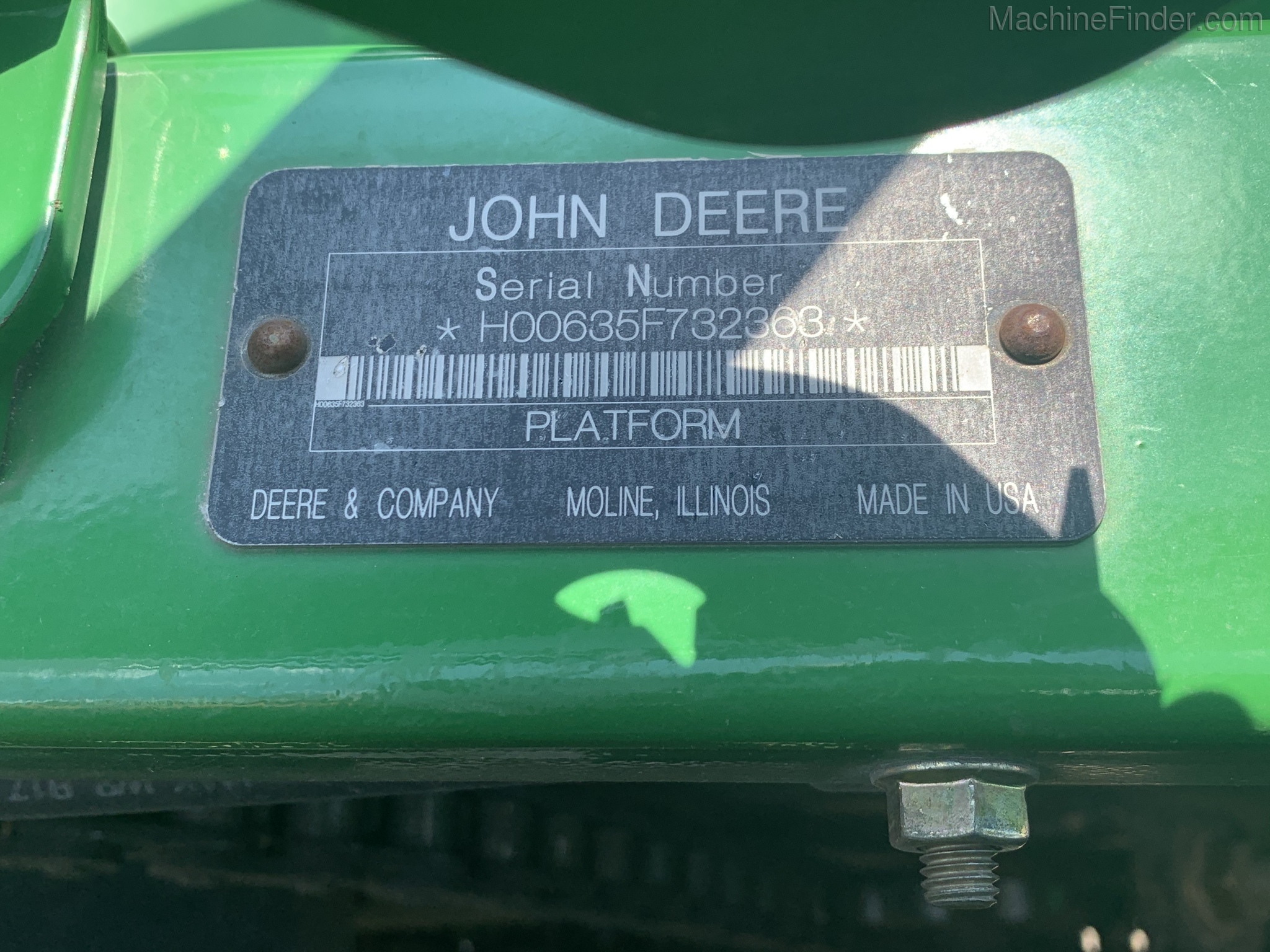 2009 John Deere 635F Image 4