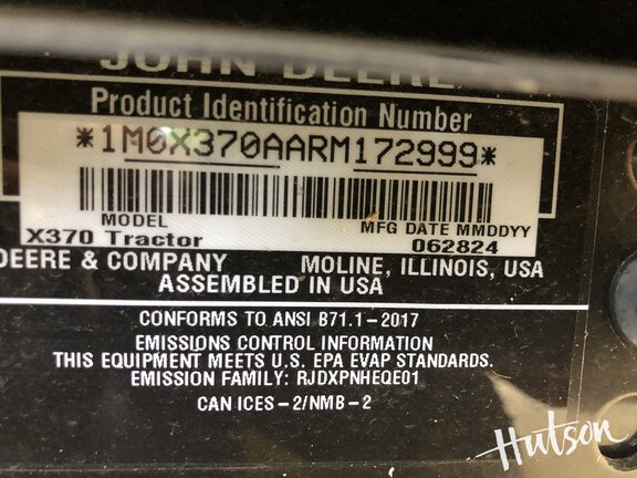 Photo of 2024 John Deere X370