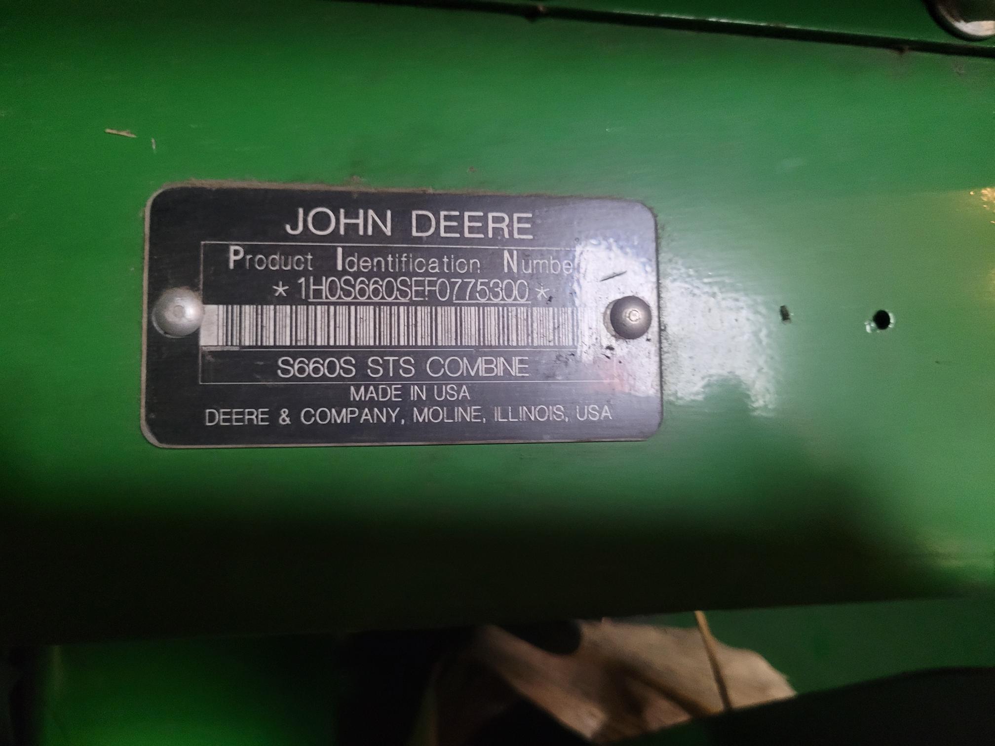 2015 John Deere S660 Image 6