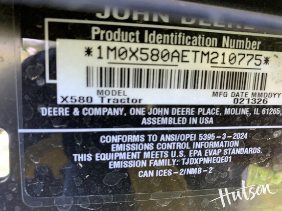 Photo of 2026 John Deere X580