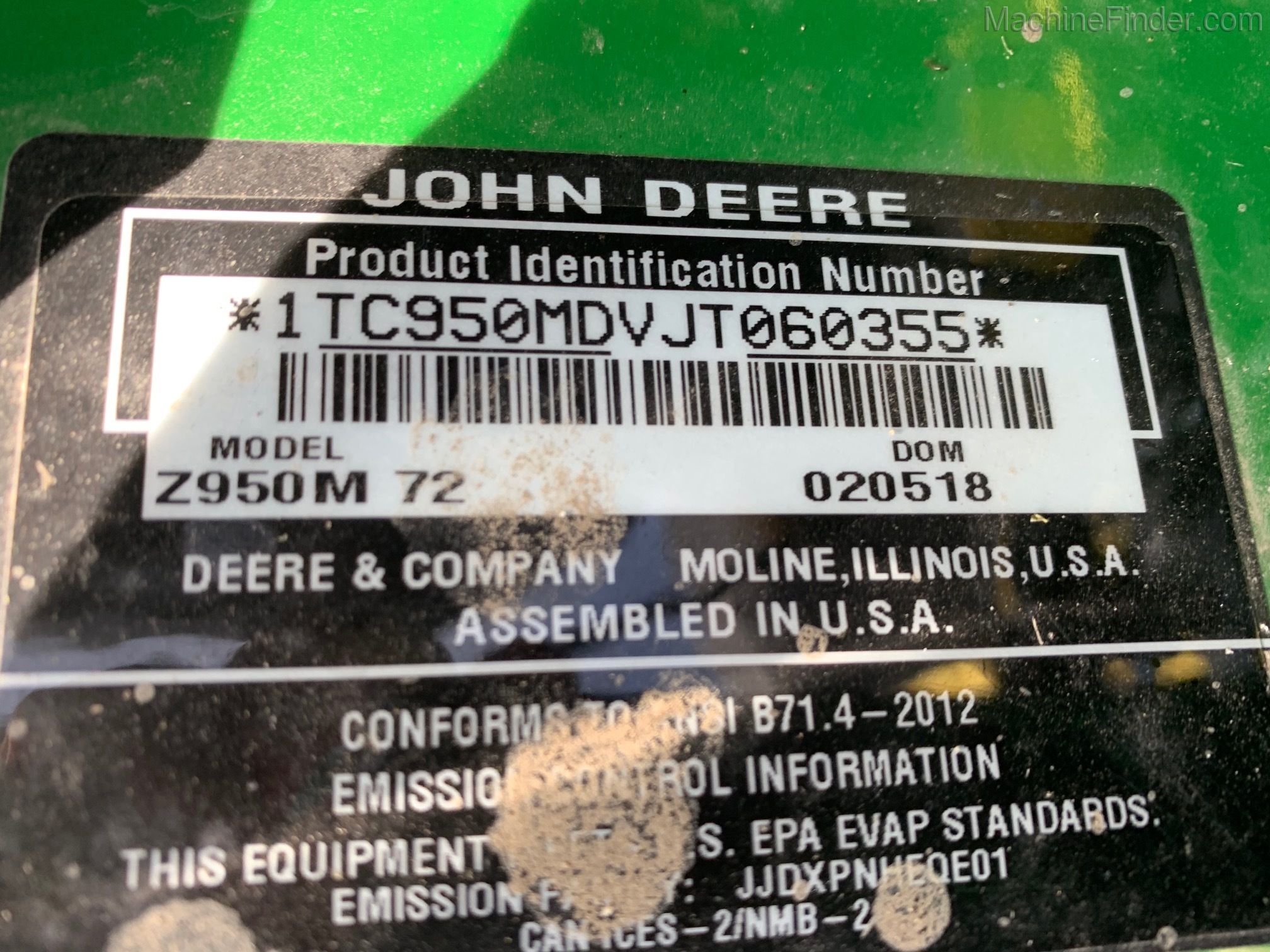 2018 John Deere Z950M Image 5