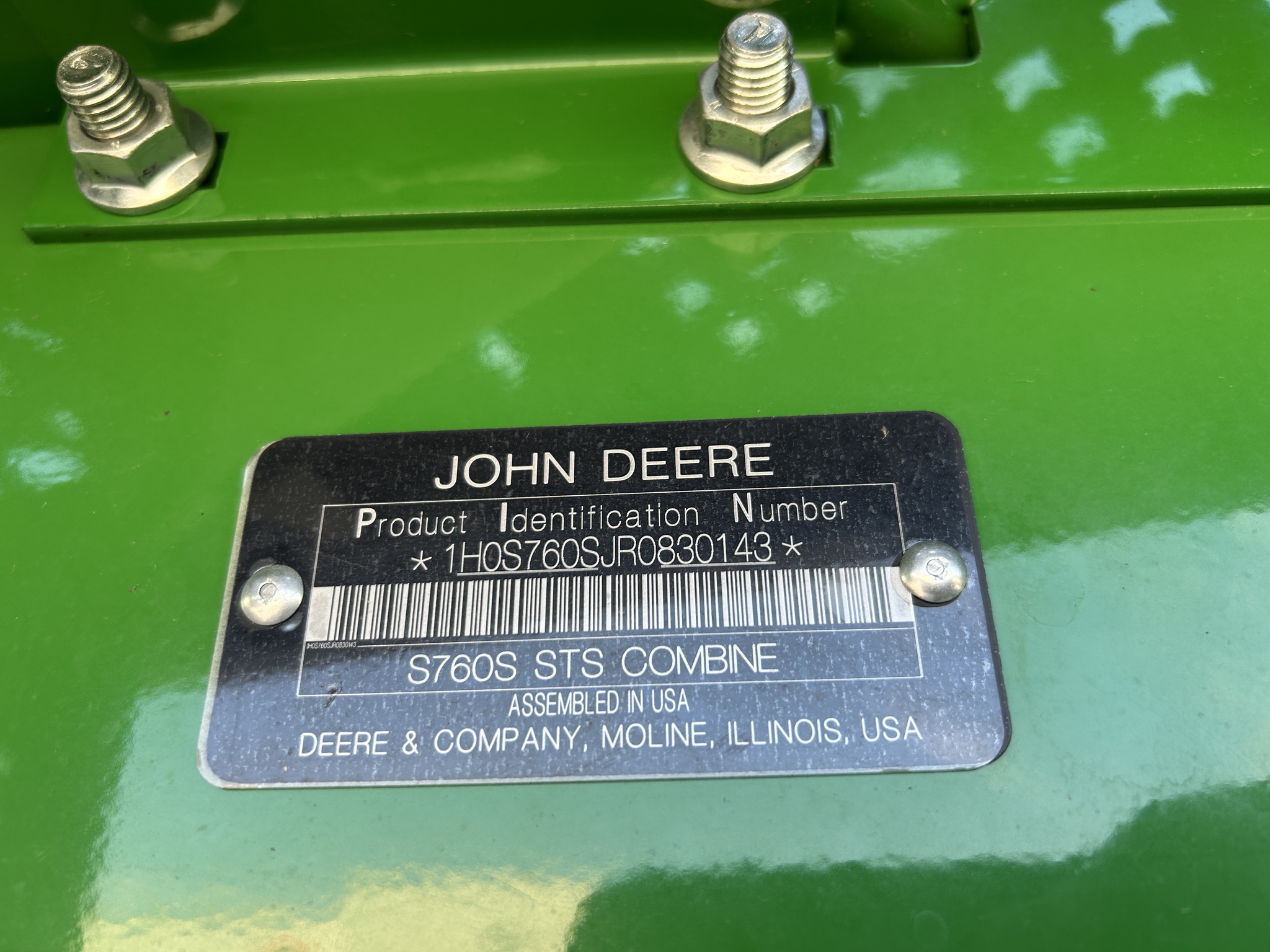  2024 John Deere S760 at Heritage Tractor in Baldwin City, KS