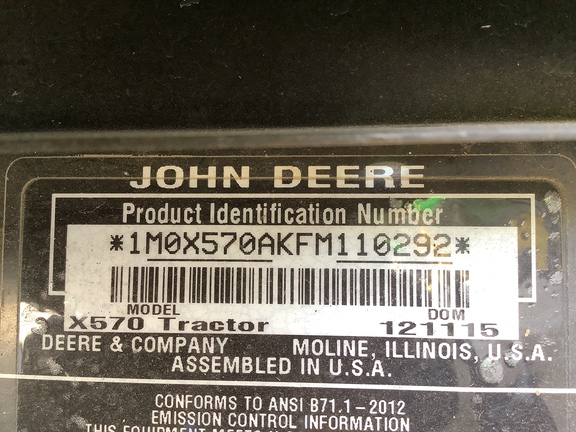 Photo of 2016 John Deere X570