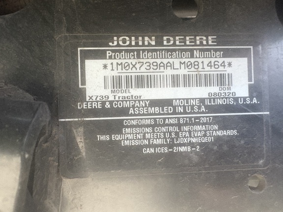 2020 John Deere X739