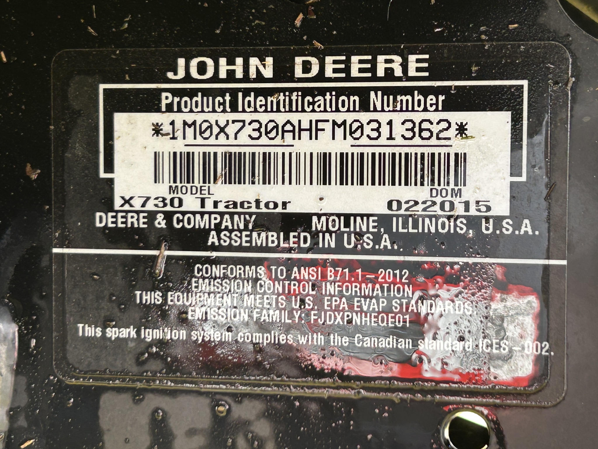 2015 John Deere X730 Image 11