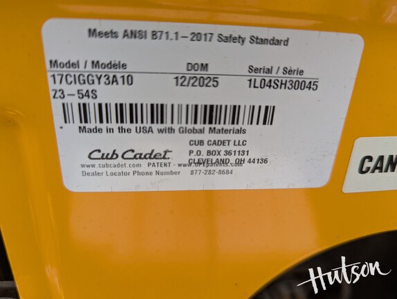 Photo of 2026 Cub Cadet Z3 54S